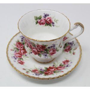 PARAGON ARTIST SIGNED PINK ROSES TEACUP & SAUCER ~